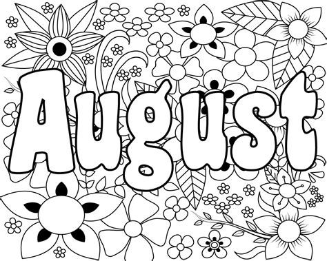 August Coloring Pages Printable